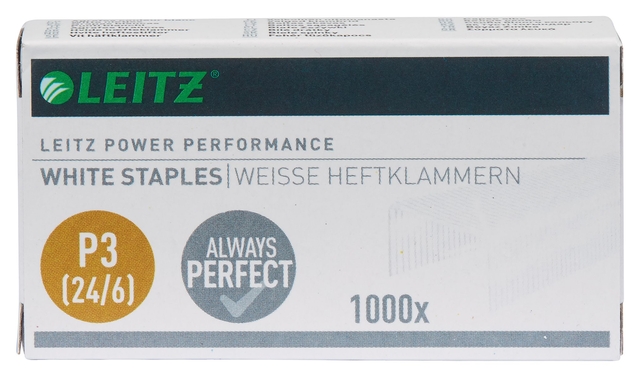 Nieten Leitz P3 24/6 wit 1000 stuks Nieten Leitz P3 24/6 wit 1000 stuks