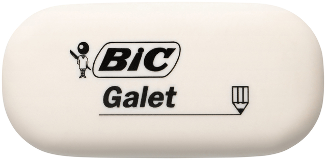 Gum Bic Galet pvc vrij zacht potlood wit blister à 3 stuks