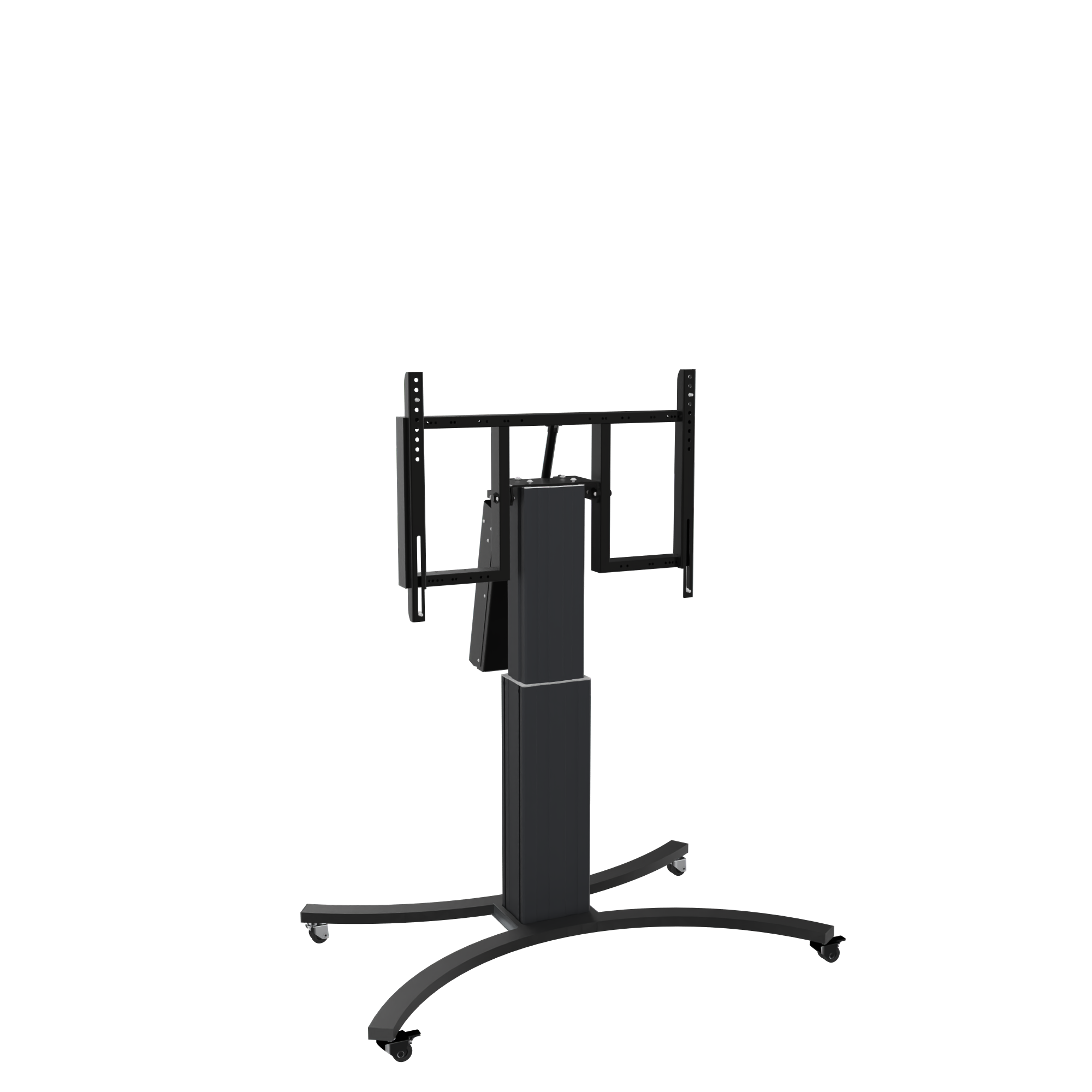 Elektrisch in hoogte verstelbare en kantelbare tv-trolley, verrijdbare monitorstandaard, 50 cm slag Elektrisch in hoogte verstelbare en kantelbare tv-trolley, verrijdbare monitorstandaard, 50 cm slag