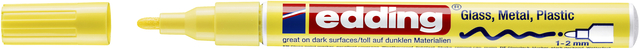 Paintmarker edding 751 op oliebasis 1-2mm pastel geel Paintmarker edding 751 op oliebasis 1-2mm pastel geel