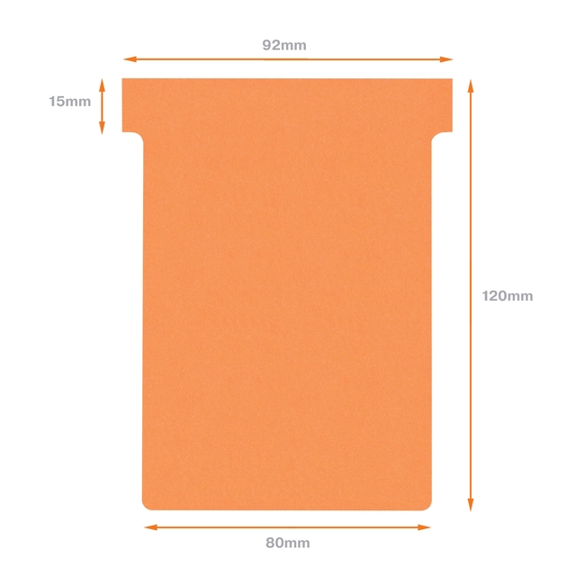 T-kaart Nobo nr.3 80mm oranje 100 stuks