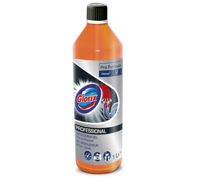 Glorix Pro Formula Ontstopper Gel doos 6x1 liter Glorix Pro Formula Ontstopper Gel doos 6x1 liter