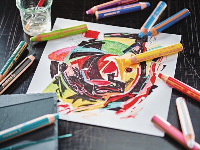 kleurpotlood, tekening, kunstwerk, papier, workshop