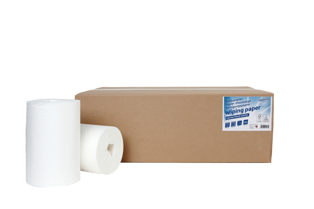 Poetspapier Cleaninq mini 1-laags 20cmx120m wit Poetspapier Cleaninq mini 1-laags 20cmx120m wit
