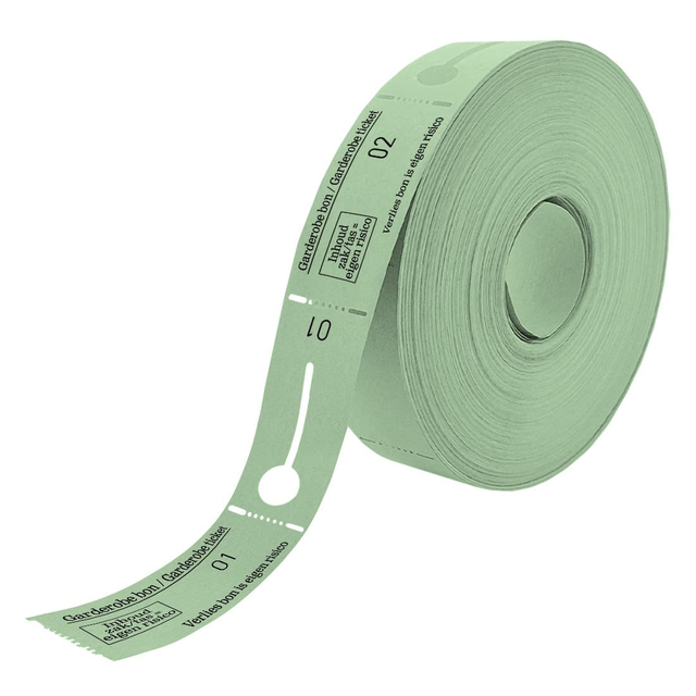 Garderobebonnen Combicraft nummering  1 t/m 500 groen 500 stuks Garderobebonnen Combicraft nummering  1 t/m 500 groen 500 stuks