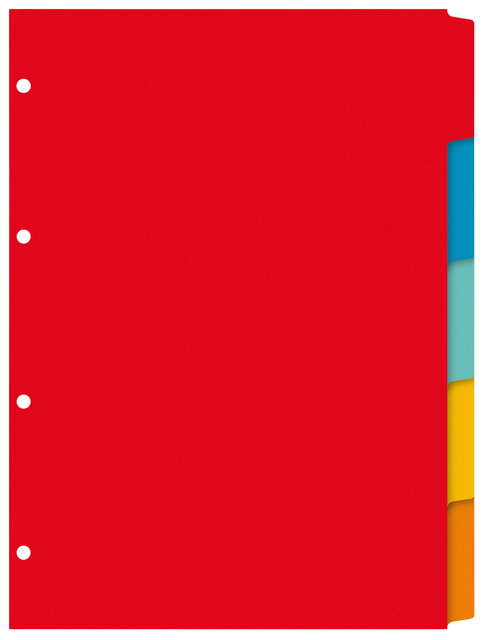 Tabbladen Kangaro 4-gaats PE405 5-delig assorti karton Tabbladen Kangaro 4-gaats PE405 5-delig assorti karton