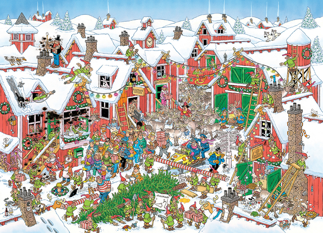 winter, village, snow, crowd, chimneys
