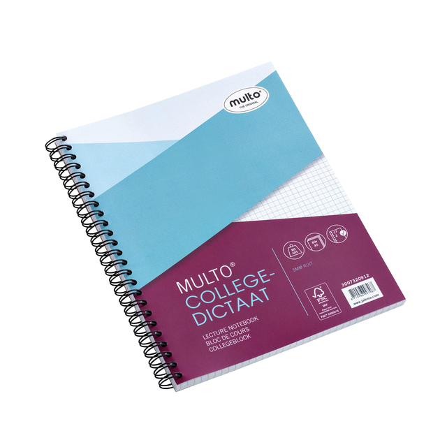 Collegeblok Multo A5 ruit 5x5mm 17-gaats 80 pagina's 80gr wit