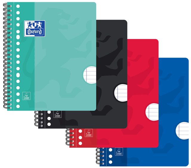 Collegeblok Oxford School A5+ lijn 17-gaats 160 pagina's 80gr assorti Collegeblok Oxford School A5+ lijn 17-gaats 160 pagina's 80gr assorti