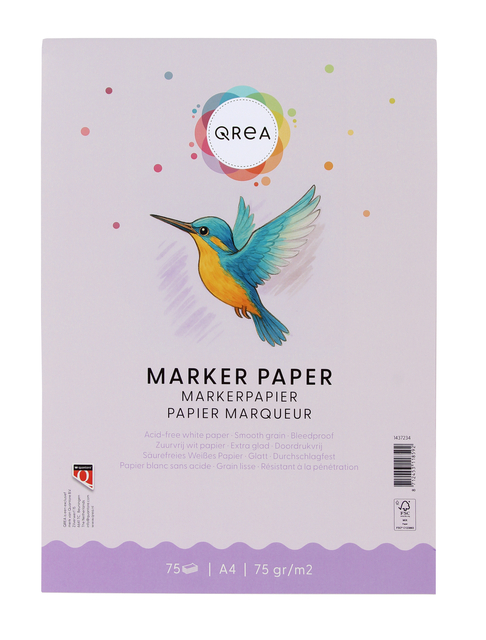 Markerblok Qrea A4 75gram 75vel Markerblok Qrea A4 75gram 75vel