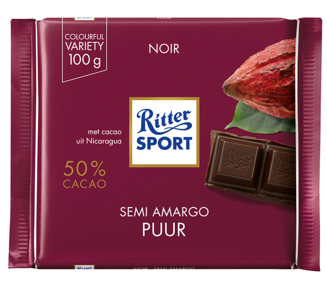 Chocolade Ritter Sport puur 100gr Chocolade Ritter Sport puur 100gr