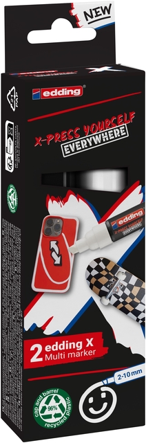 X-press marker, multi marker, ed ding, 2-color, glue pen?