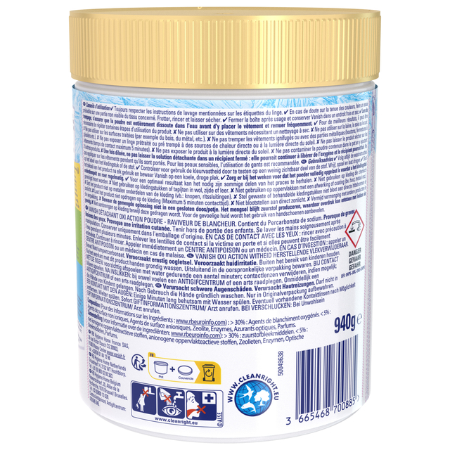 Wasbooster Vanish Oxi Action Whitening poeder 940g