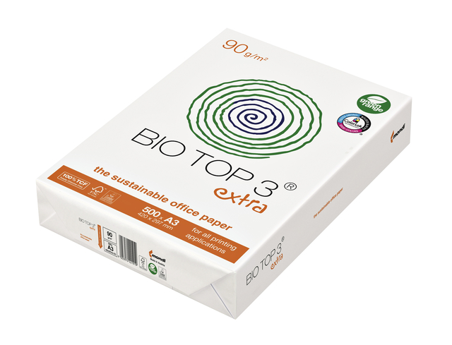 Kopieerpapier BioTop 3 A3 90gr naturel 500 vel Kopieerpapier BioTop 3 A3 90gr naturel 500 vel