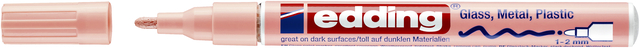 Paintmarker edding 751 op oliebasis 1-2mm pastel roze Paintmarker edding 751 op oliebasis 1-2mm pastel roze