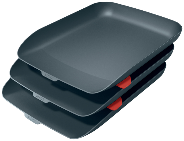 Brievenbak Leitz Cosy set van 3 A4 fluweel grijs Brievenbak Leitz Cosy set van 3 A4 fluweel grijs