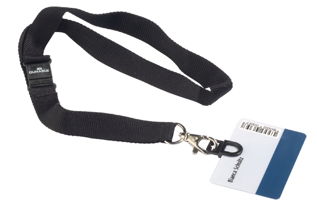 Textielkoord Durable 8187 met card fix zwart Textielkoord Durable 8187 met card fix zwart