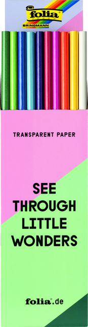 Transparant papier Folia 70x100cm 42gr assorti kleuren Transparant papier Folia 70x100cm 42gr assorti kleuren