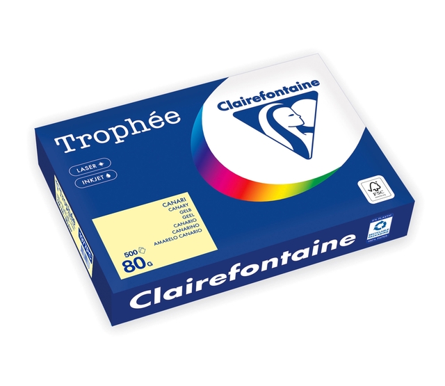 Kopieerpapier Trophée A4 80gr geel 500 vel Kopieerpapier Trophée A4 80gr geel 500 vel