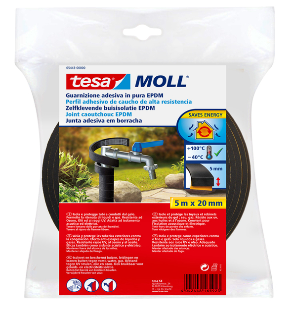 Buisisolatie tesamoll® Zelfklevend 5mx20mm zwart Buisisolatie tesamoll® Zelfklevend 5mx20mm zwart