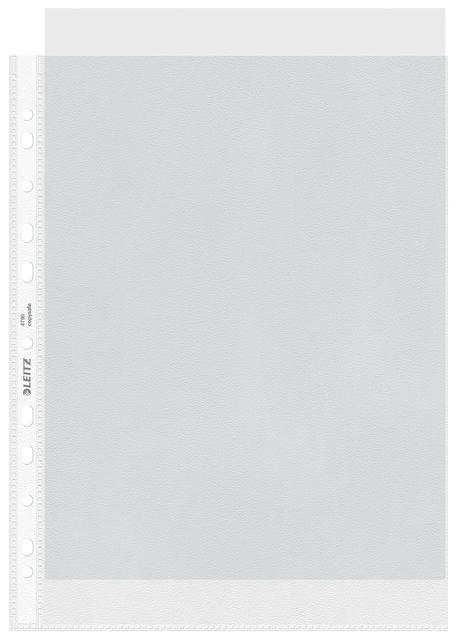 Showtas Leitz Premium standaard 11-gaats copy safe 0.085mm PP A4 transparant 100 stuks Showtas Leitz Premium standaard 11-gaats copy safe 0.085mm PP A4 transparant 100 stuks