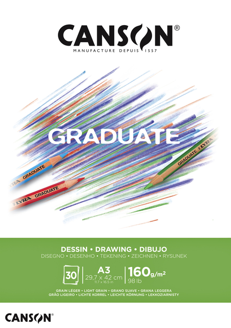 Tekenblok Canson Graduate Dessin A3 160gr 30 vel