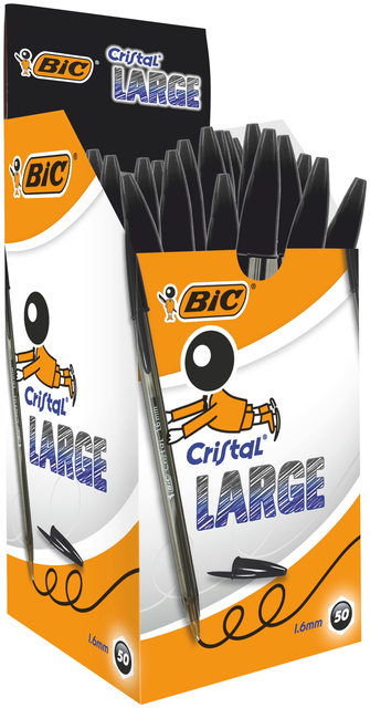 Balpen Bic Cristal large zwart Balpen Bic Cristal large zwart