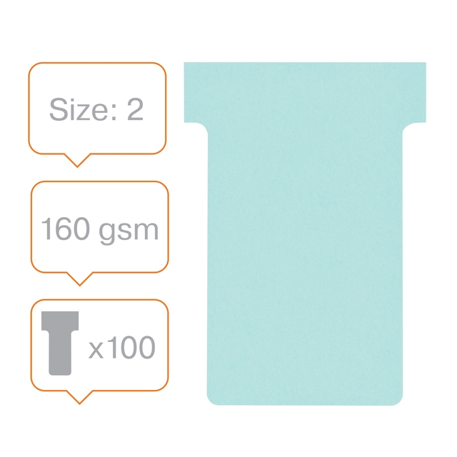 T-kaart Nobo nr.2 48mm blauw 100 stuks