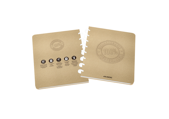 Schrift Adoc BIO A5 ruit 4x8mm 144 pagina's 90gr kraft Schrift Adoc BIO A5 ruit 4x8mm 144 pagina's 90gr kraft
