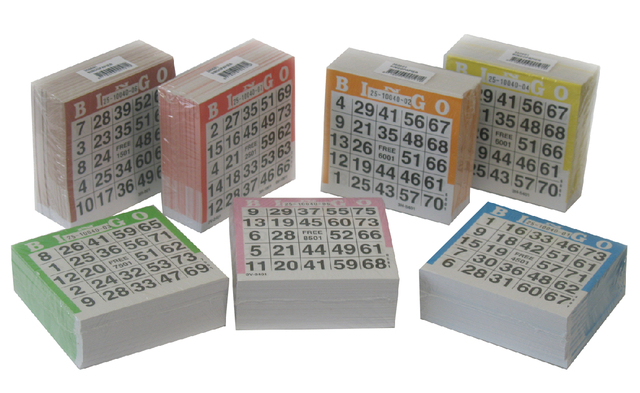 lotokaartjes, papierblokjes, kaartspel, numerieke kaartjes, stapeltjes