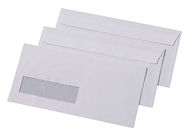 Envelop Quantore 110x220mm venster 3x10cm rechts 500 stuks