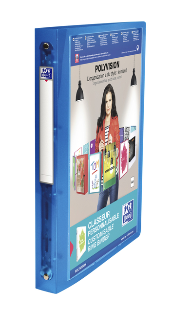 Presentatieringband Oxford Polyvision A4 4-rings O-mech 30mm blauw Presentatieringband Oxford Polyvision A4 4-rings O-mech 30mm blauw