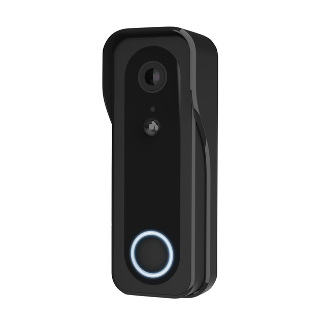 video deurbel, smart deurbel, camera deurbel, ringlicht, kleur zwart