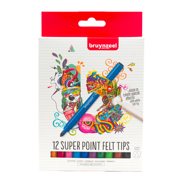Kleurstift Bruynzeel Teens Superpoint set à 12 kleuren Kleurstift Bruynzeel Teens Superpoint set à 12 kleuren