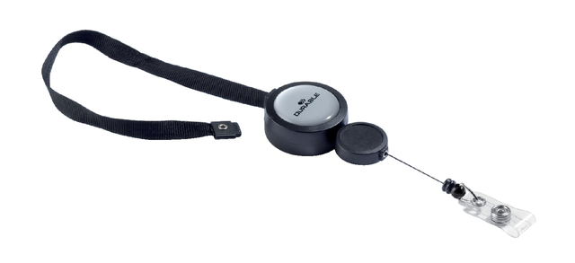 Textielkoord Durable 8229 met afrolmechanisme 900mm zwart
