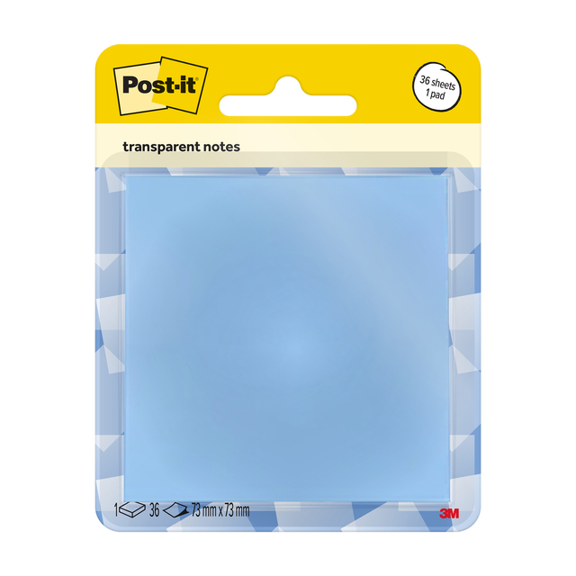 Post-it notes, transparant, papierblok, kleurblauw, kleurenteam
