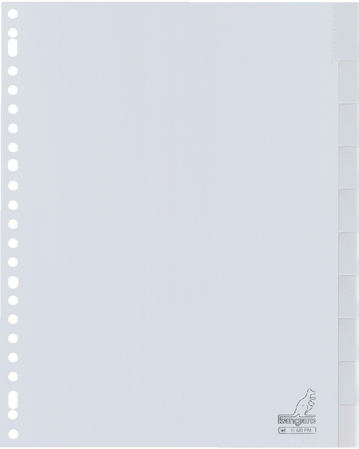 Tabbladen Kangaro 23-gaats G410FM 10-delig + venster grijs PP Tabbladen Kangaro 23-gaats G410FM 10-delig + venster grijs PP