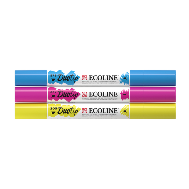 Duotip Talens Ecoline set à 3 stuks primair