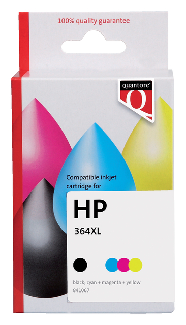 Inktcartridge Quantore alternatief tbv HP N9J74AE 364XL zwart + 3 kleuren Inktcartridge Quantore alternatief tbv HP N9J74AE 364XL zwart + 3 kleuren