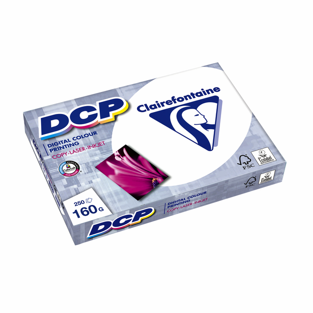 Laserpapier Clairefontaine DCP A4 160gr wit 250 vel Laserpapier Clairefontaine DCP A4 160gr wit 250 vel