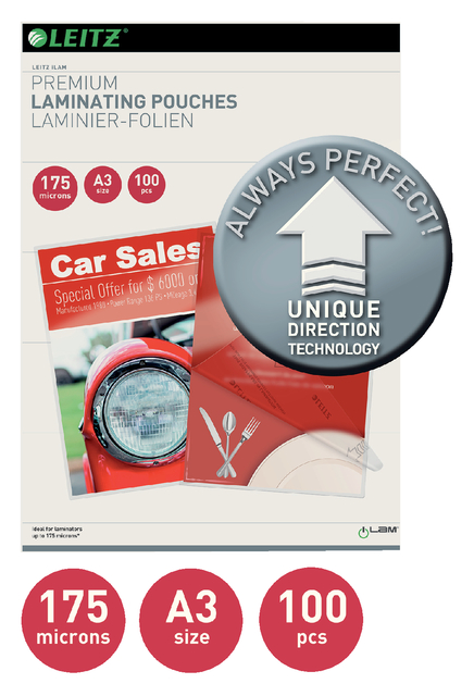 Lamineerhoes Leitz iLAM A3 2x175micron 100 stuks