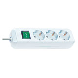 Brennenstuhl Eco-Line, stekkerdoos, 3 sockets, 5m, wit, met schakelaar
