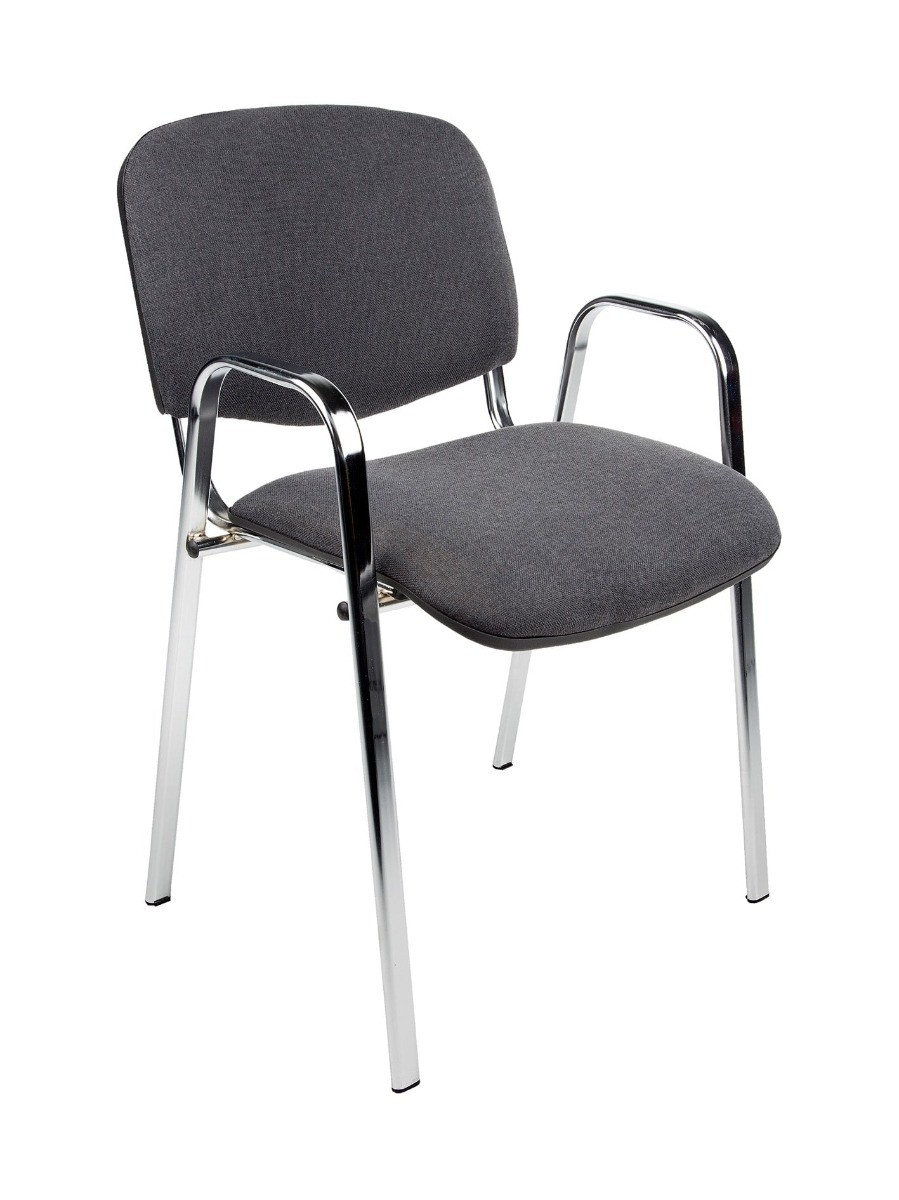 MILOS-Antraciet-Stof-Chroom frame