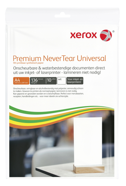 Nevertear Xerox Premium Universal A4 polyester 136micron wit 10 vel Nevertear Xerox Premium Universal A4 polyester 136micron wit 10 vel
