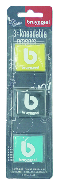 Kneedgum Bruynzeel Teens blister à 3 stuks assorti Kneedgum Bruynzeel Teens blister à 3 stuks assorti