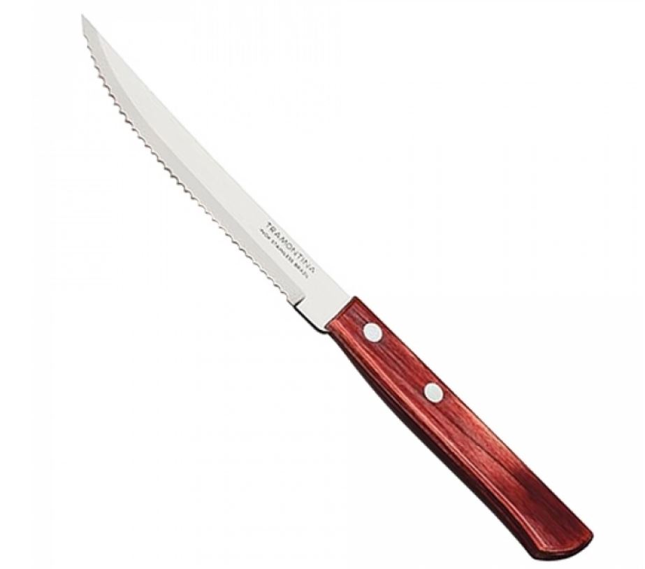 Tramontina Steak_Bistromes RVS-Hout 21cm doos 12 stuks