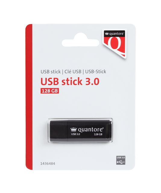 USB-stick Quantore 128GB 3.0 zwart USB-stick Quantore 128GB 3.0 zwart