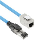 ACT Blauw 45 meter S/FTP CAT6A B2ca PoE++ 100W solid prefab installatiekabel, RJ45 male – female