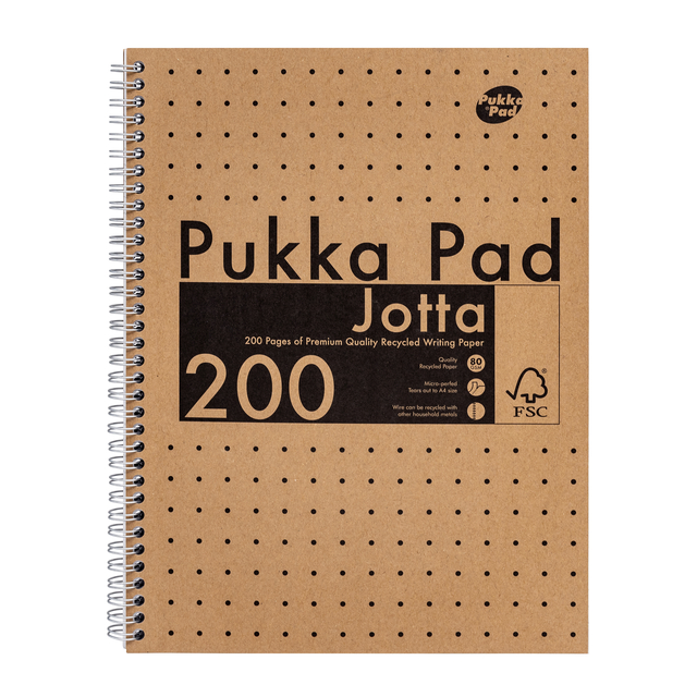 Collegeblok Pukka Pad Jotta A4 lijn 200 pagina's 80gr kraft Collegeblok Pukka Pad Jotta A4 lijn 200 pagina's 80gr kraft