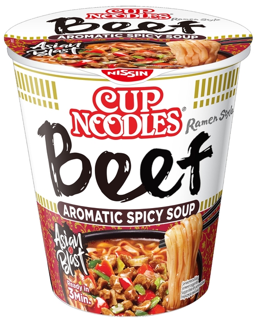 Noodles Nissin 5 spices beef cup Noodles Nissin 5 spices beef cup